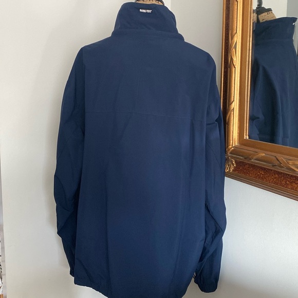 Eddie Bauer EBTEK Gore-Tex Jacket Men`s XL Coat Rain Parka Navy Blue - Picture 2 of 12
